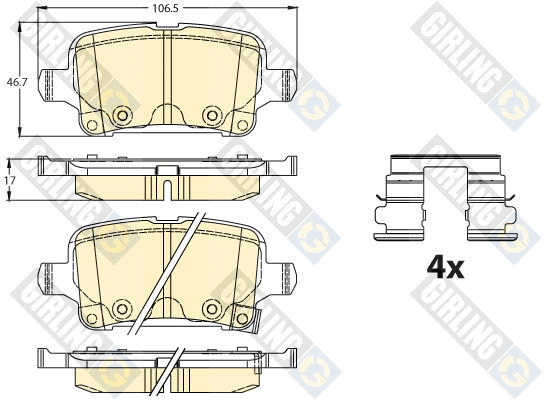 Kit de plaquettes de frein, frein à disque GIRLING 6121801