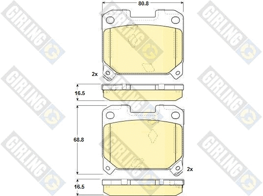 Kit de plaquettes de frein, frein à disque GIRLING 6131059