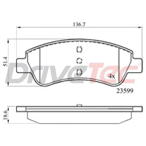 Kit de plaquettes de frein, frein à disque DriveTec DPAD1727