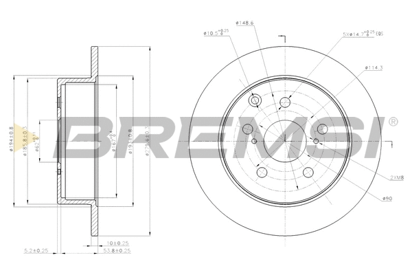 Disque de frein BREMSI CD7704S