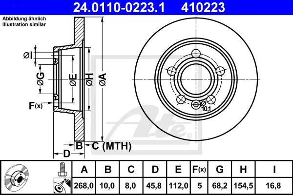 Disque de frein ATE-APAC 24.0110-0223.1