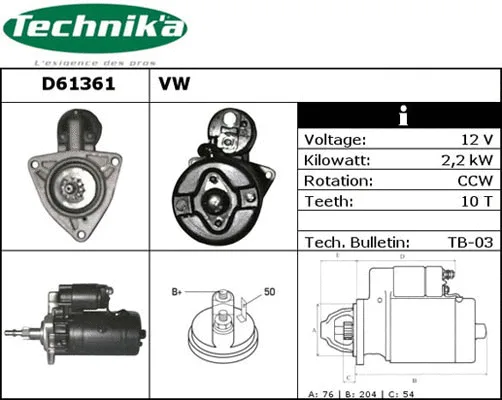 Démarreur Technika D61361