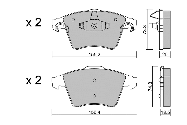 Kit de plaquettes de frein, frein à disque AISIN BPVW-1032