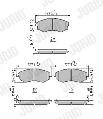 Kit de plaquettes de frein, frein à disque JURID 572614J
