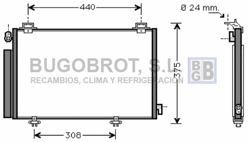 Condenseur, climatisation BUGOBROT 62-TO5382