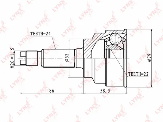 Jeu de joints, arbre de transmission LYNXAUTO CO-4402