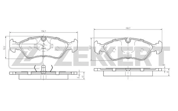 Kit de plaquettes de frein, frein à disque ZEKKERT BS-2458