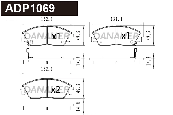 Kit de plaquettes de frein, frein à disque DANAHER ADP1069