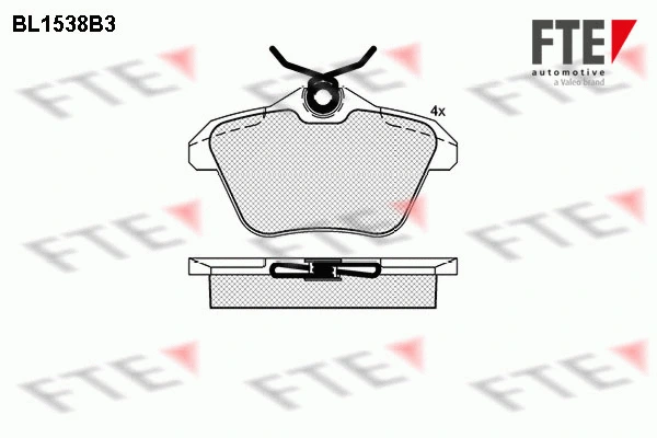 Kit de plaquettes de frein, frein à disque FTE 9010238