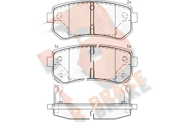 Kit de plaquettes de frein, frein à disque R BRAKE RB1712