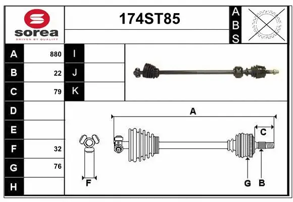Arbre de transmission STARTCAR 174ST85