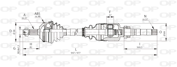 Arbre de transmission OPEN PARTS DRS6053.00