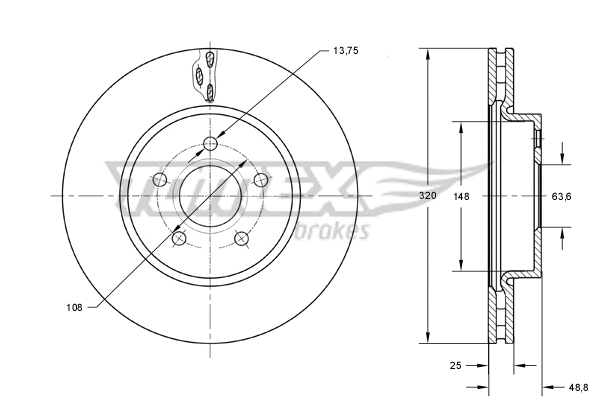 Disque de frein TOMEX Brakes TX 73-91