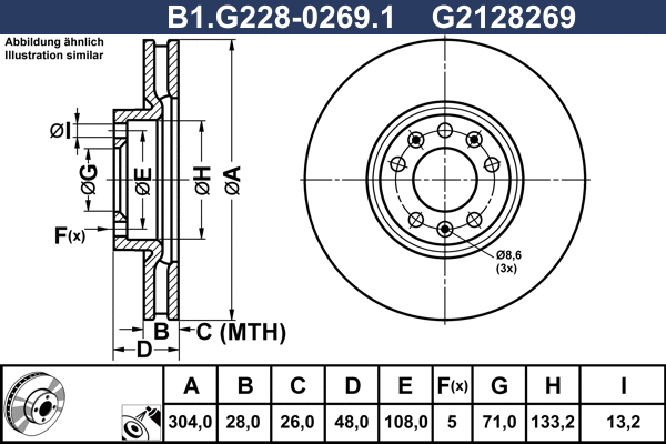Disque de frein GALFER B1.G228-0269.1