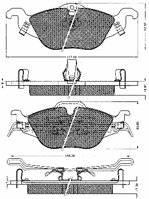 Kit de plaquettes de frein, frein à disque BSF 10550