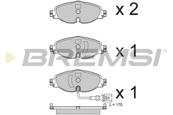 Kit de plaquettes de frein, frein à disque BREMSI BP3782