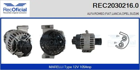 Alternateur RECOFICIAL REC2030216.0