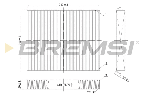 Filtre, air de l'habitacle BREMSI FC0854C