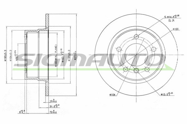 Disque de frein SIGMAUTO DBB361S