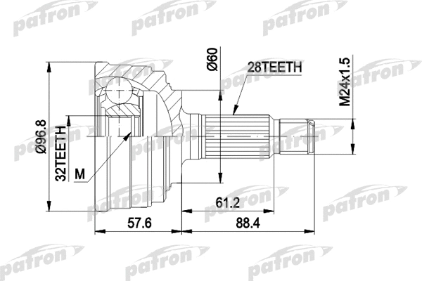 Jeu de joints, arbre de transmission PATRON PCV1131