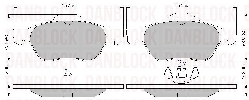 Kit de plaquettes de frein, frein à disque DANBLOCK DB 510769
