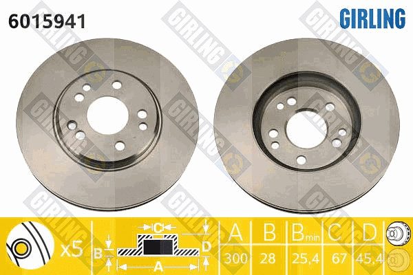Disque de frein GIRLING 6015941