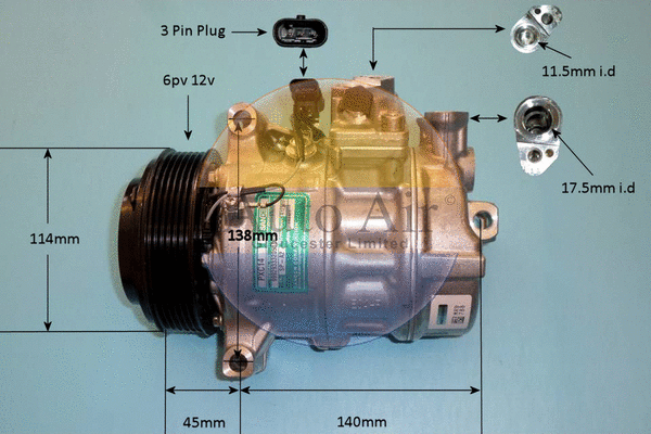 Compresseur, climatisation AUTO AIR GLOUCESTER 14-9666