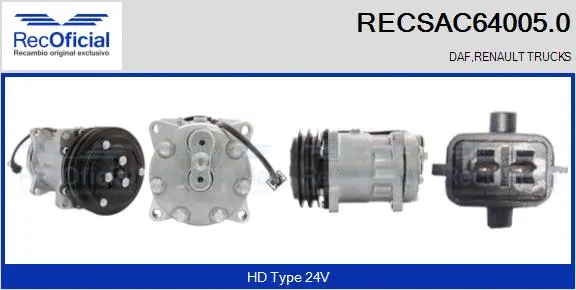 Compresseur, climatisation RECOFICIAL RECSAC64005.0