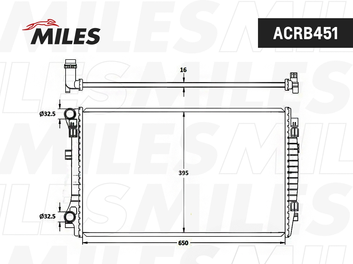 Radiateur, refroidissement du moteur MILES ACRB451