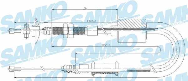 Tirette à câble, commande d'embrayage SAMKO C0483C