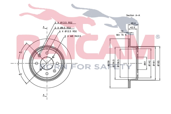 Disque de frein RAICAM RD00284