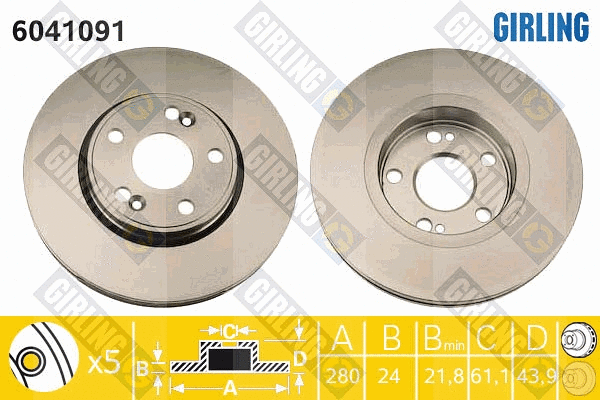 Disque de frein GIRLING 6041091