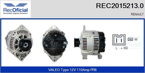 Alternateur RECOFICIAL REC2015213.0