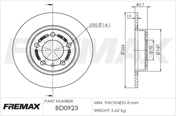Disque de frein FREMAX BD-0923