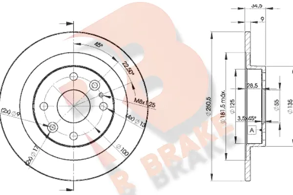 Disque de frein R BRAKE 78RBD23257