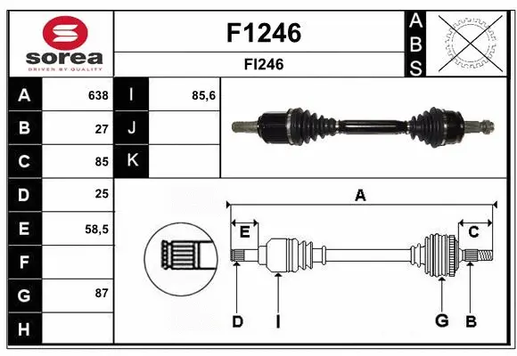 Arbre de transmission SNRA F1246