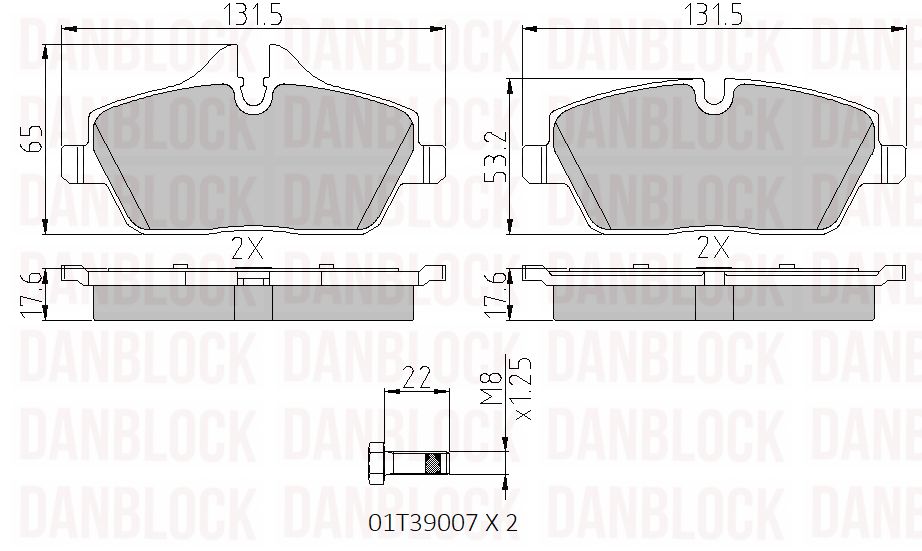 Kit de plaquettes de frein, frein à disque DANBLOCK DB 510505