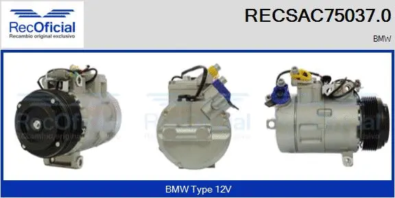 Compresseur, climatisation RECOFICIAL RECSAC75037.0