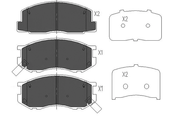Kit de plaquettes de frein, frein à disque KAVO PARTS KBP-9033