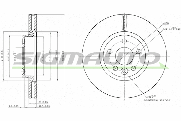 Disque de frein SIGMAUTO DBB567V