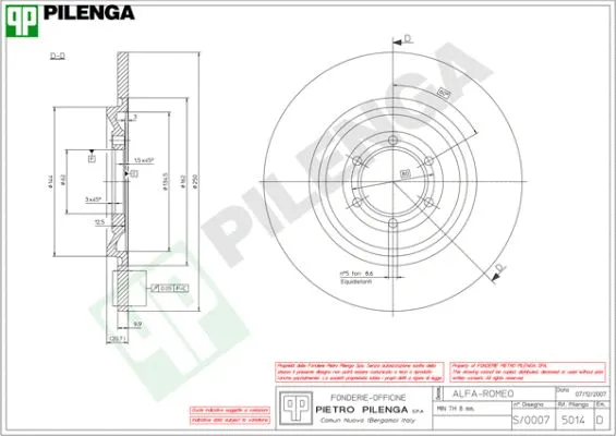 Disque de frein PILENGA 5014