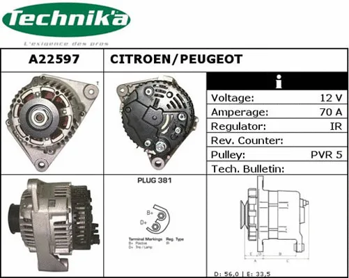 Alternateur Technika A22597