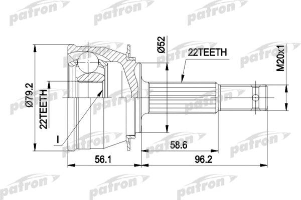 Jeu de joints, arbre de transmission PATRON PCV1234