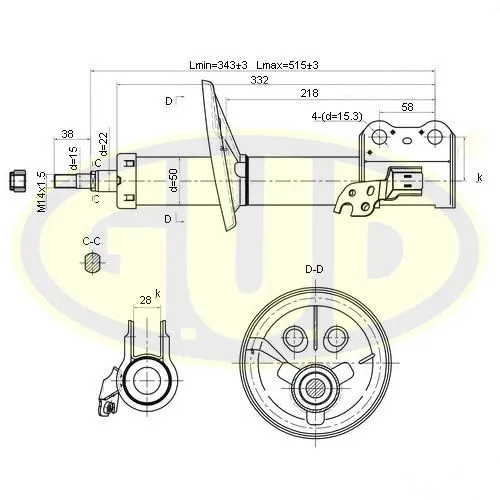 Amortisseur G.U.D. GSA334173