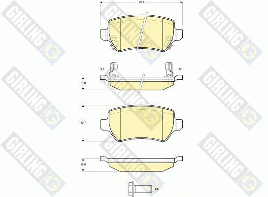 Kit de plaquettes de frein, frein à disque GIRLING 6115151