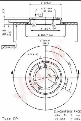 Disque de frein VILLAR 628.1383