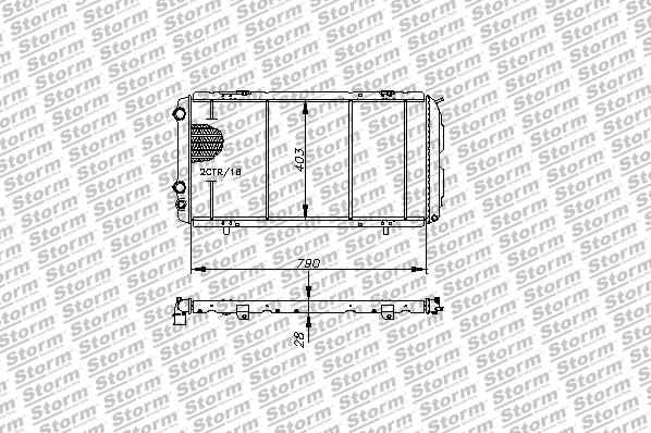 Radiateur, refroidissement du moteur STORM QUALITY PARTS 25504