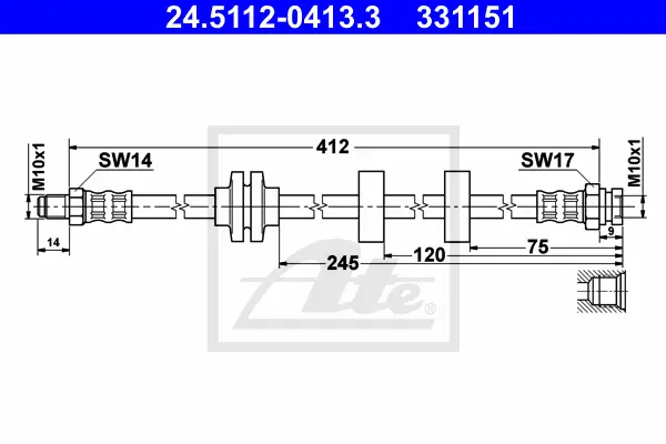 Flexible de frein ATE-APAC 24.5112-0413.3