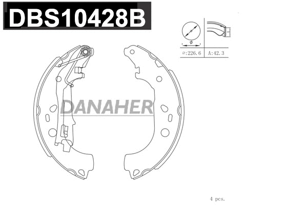 Jeu de mâchoires de frein DANAHER DBS10428B