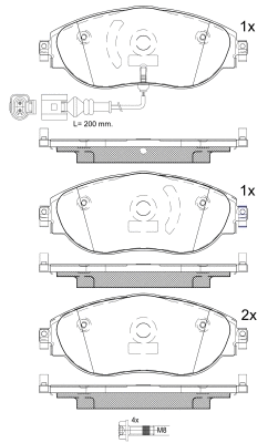 Kit de plaquettes de frein, frein à disque DEEVO BP88280